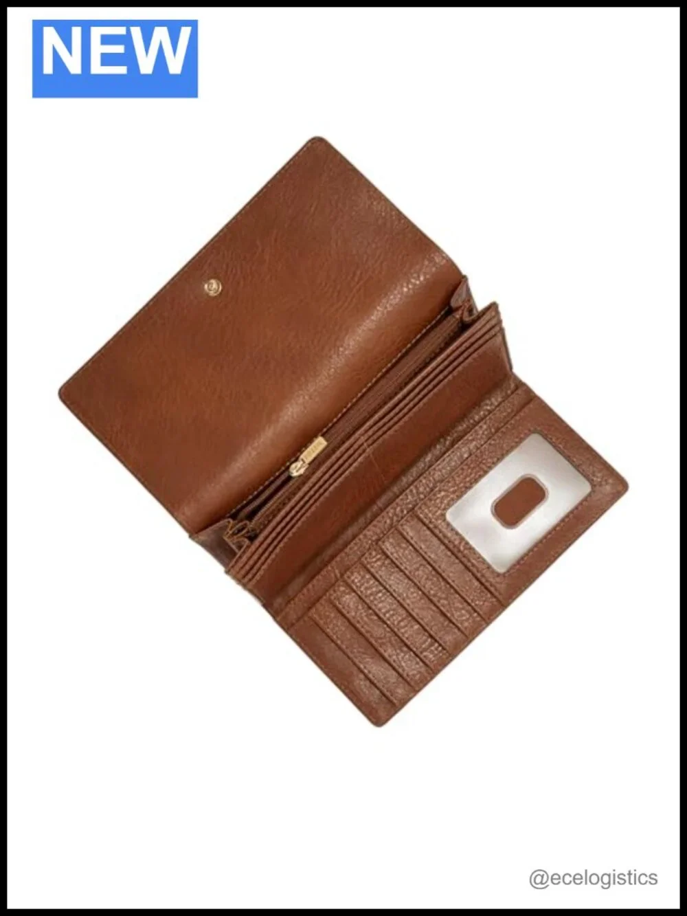 Women's Leather RFID Blocking Flap Clutch Wallet Organizer with 12 Card Slots